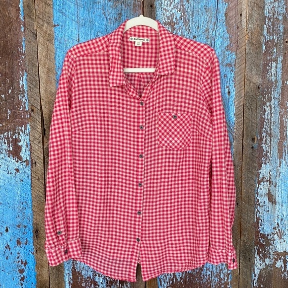 Ruff Hewn Red Checked Button Down Long Sleeve Shirt - Picture 1 of 4